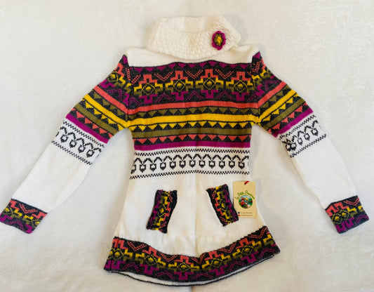 Pull-over avec col de fleur pour l'enfant fille de 10 ans